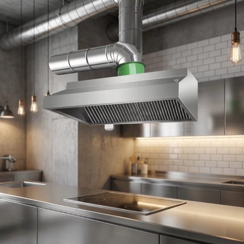 Commercial Kitchen Usa - Penghisap Asap Dapur Kombinasi Stainless Steel