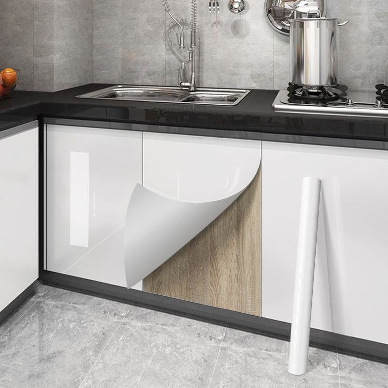 Commercial Kitchen Wall Panels - Stiker Dinding Kabinet Putih Mengkilap, Stiker