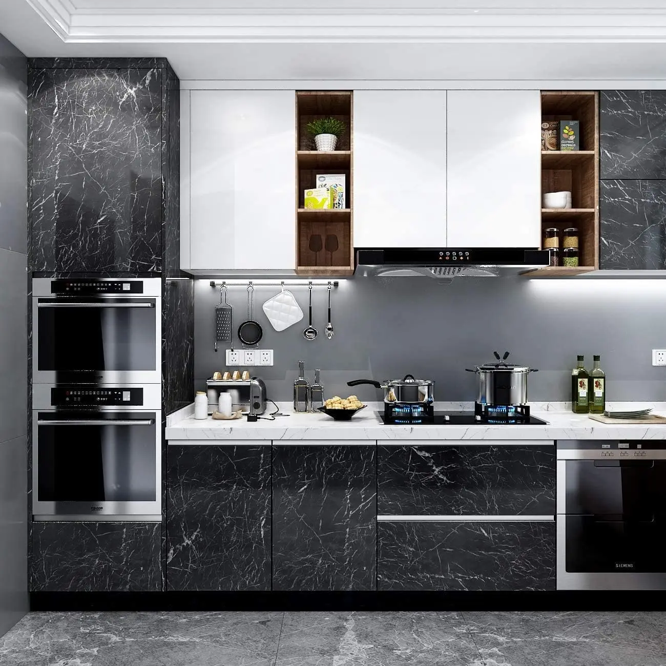 Kertas kontak marmer granit hi - Commercial Kitchen Wall Panels ulasan dan harga