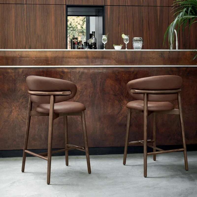 Kursi Bar Kayu Solid Mewah Rin - Commercial Kitchen Lighting Design ulasan dan harga