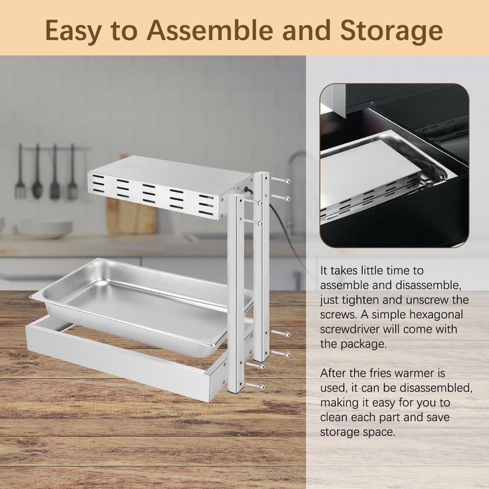Pemanas Kentang Goreng, Lampu  - Commercial Kitchen Usa ulasan dan harga